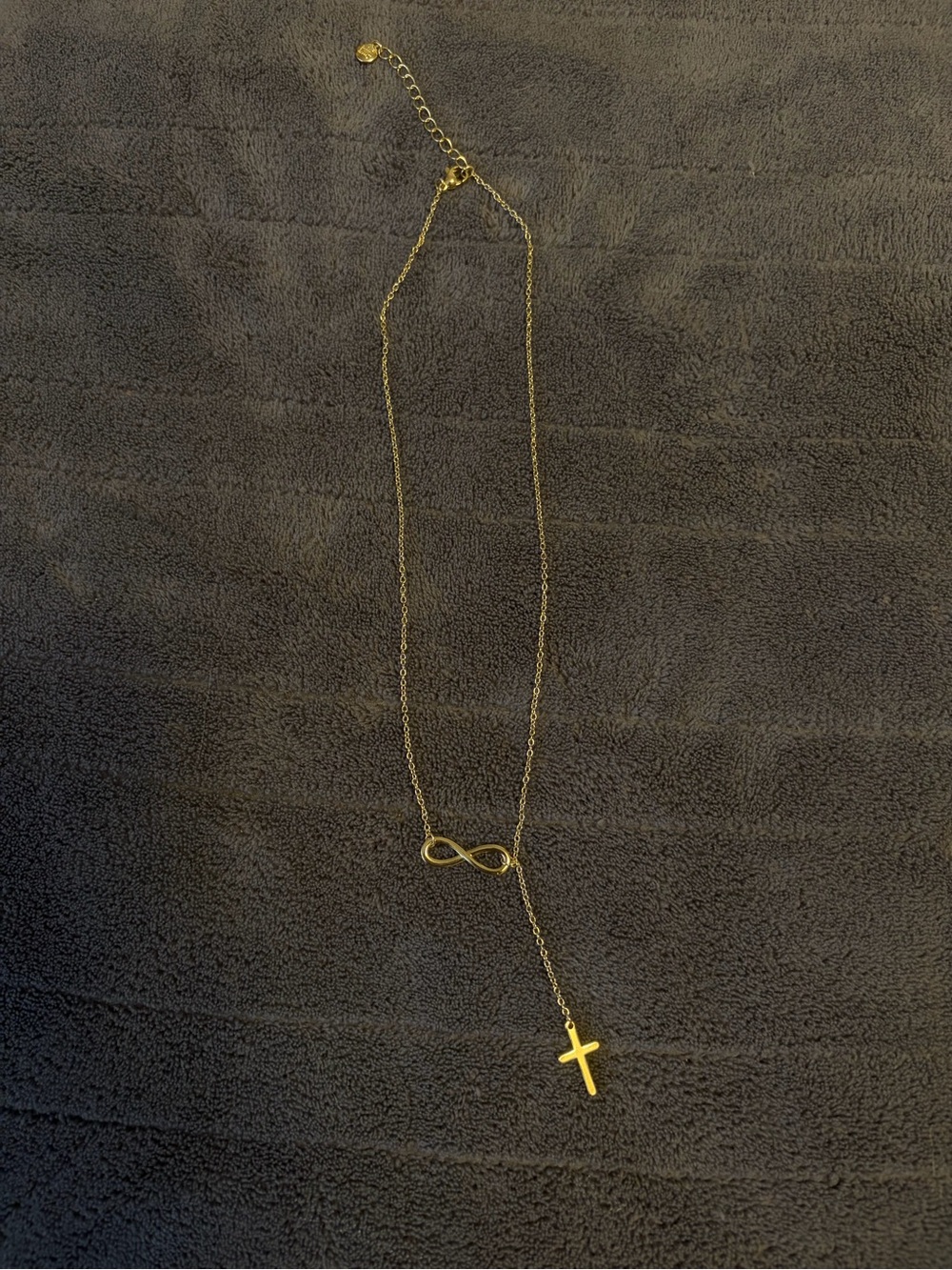 Gold Infinity and Cross Necklace
